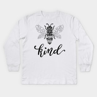 Bee Kind Be Kind Bee Graphic Love Hearts Kindness Kids Long Sleeve T-Shirt